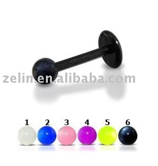 UV lip With UV fancy ball body piercing labret jewelry lip ring