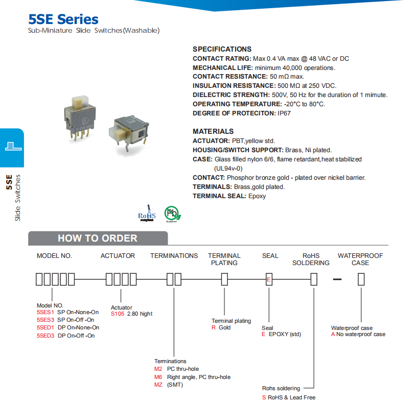 mini Slide Switches