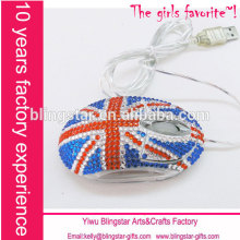 Wholesale Mouse,Rhinestone mouse, Diamond mouse,Jeweled Mouse,crystal mouse,Christmas gift mouse,UK flag mouse