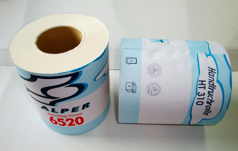 White toilet paper made of bamboo pulp