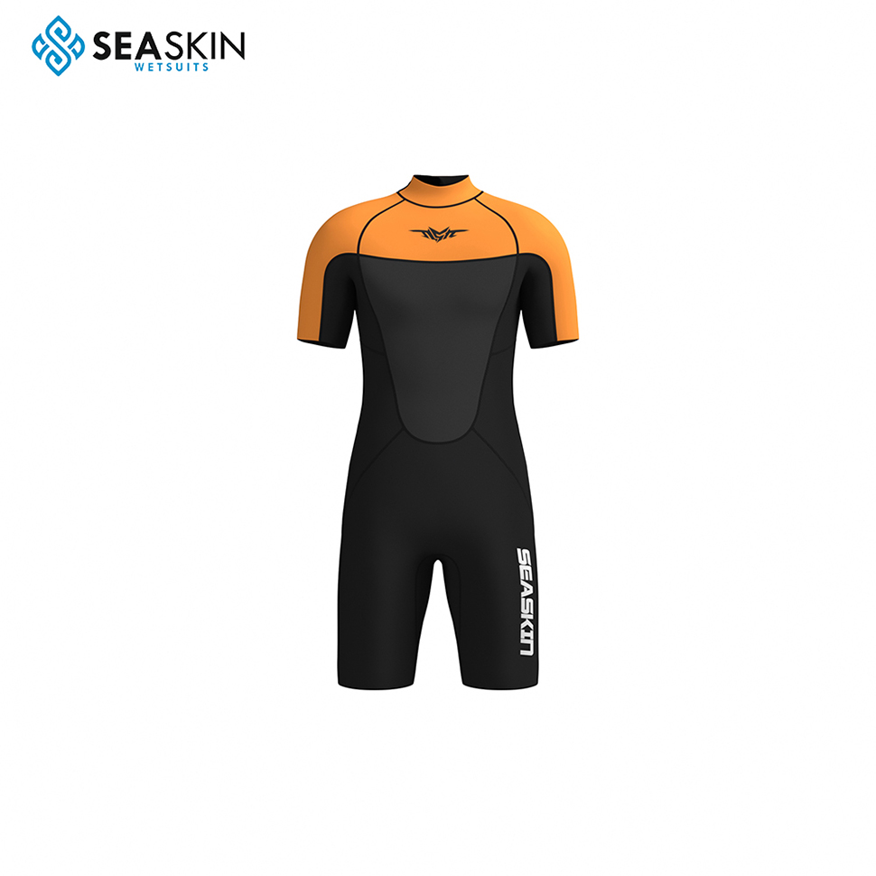 Seaskin Seaskin ชุดสูทเปียกชอร์ตี้สำหรับผู้ชาย 2 มม. CR Neoprene Spring Suit Wetsuit Wetsuit