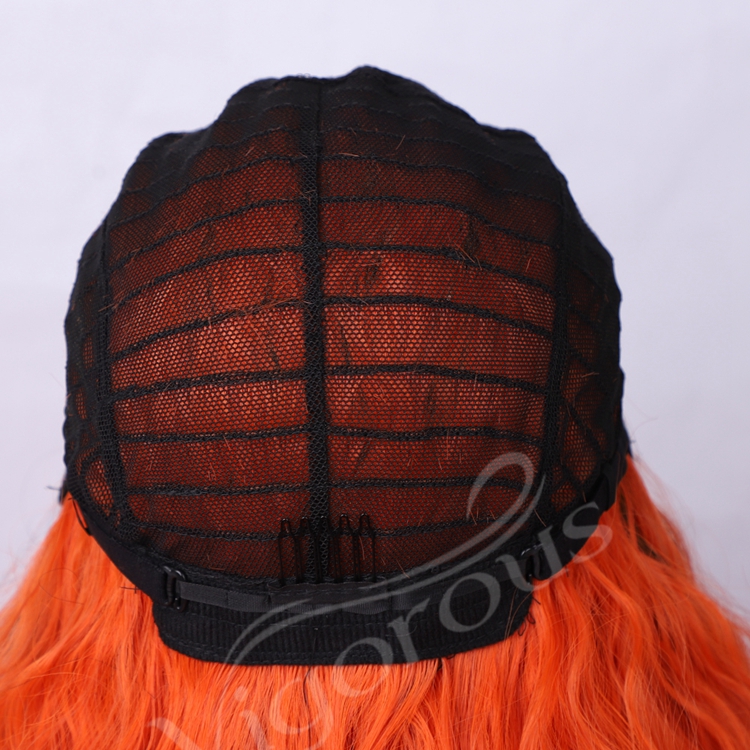 Vendors Small Swiss U Part Heat Resistant Ombre Black Orange Red Deep Wave African Wigs Lace Front Synthetic