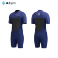 Seaskin Mens 2mm Shorty Chest Zip Surfing Wetsuit