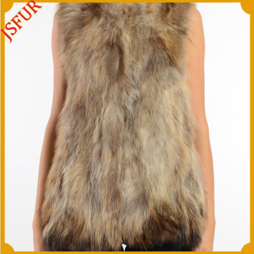 Cashmere Raccoon Fur Waistcoat Cheap Fur Vest Fur Trim