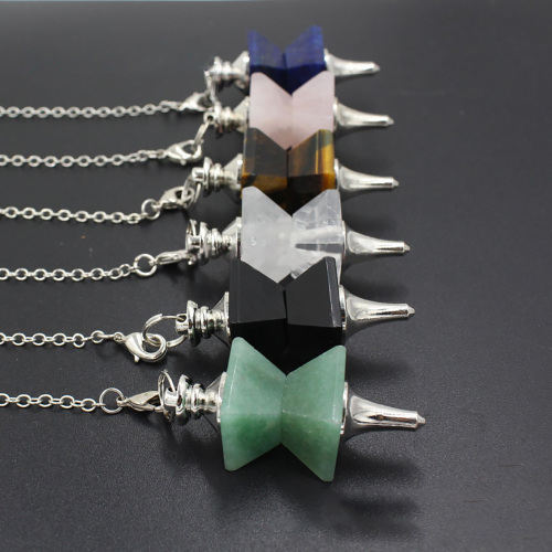 Healing Crystal Necklace 7 chakras natural aura spirit pyramid pendulum gem quartz jewelry for men and women