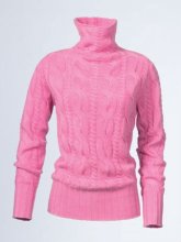 Women's fine gauge silk cashmere pullover fashion cable knitwear SWT-L11093