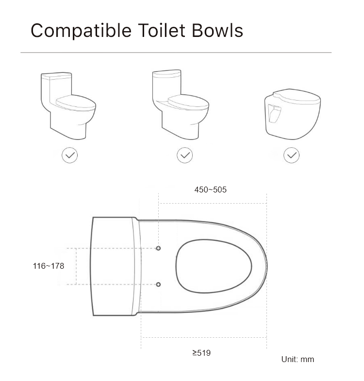 F1M525 IKAHE Electronic toilet seat, Intelligent seat cover wholeses price