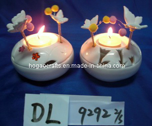 Round White Porcelain Candle Holer (HG005)