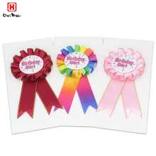 Custom Mixed Color Rosette Ribbons with Logo for Awards and Prizes