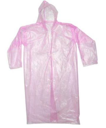 Disposable pink PE Raincoat