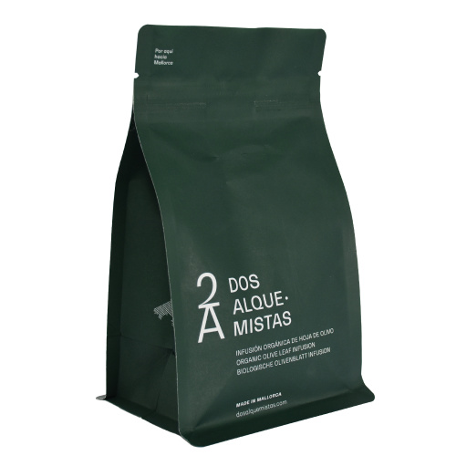 Feuilles de thé compostable sac à herbe verte sac de kraft