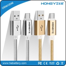 1.2M micro usb data cable for smart mobile phone charge usb cable HE-868A[HONGYI]