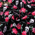 top quality useful cotton skull flower fabric