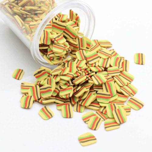 Hamburger Mini Multi couches Couleurs Assorties 500g / lot Kawaii Burger Doux Polymère Argile Tranche Perle Slime Faire Des Jouets Slime Filler