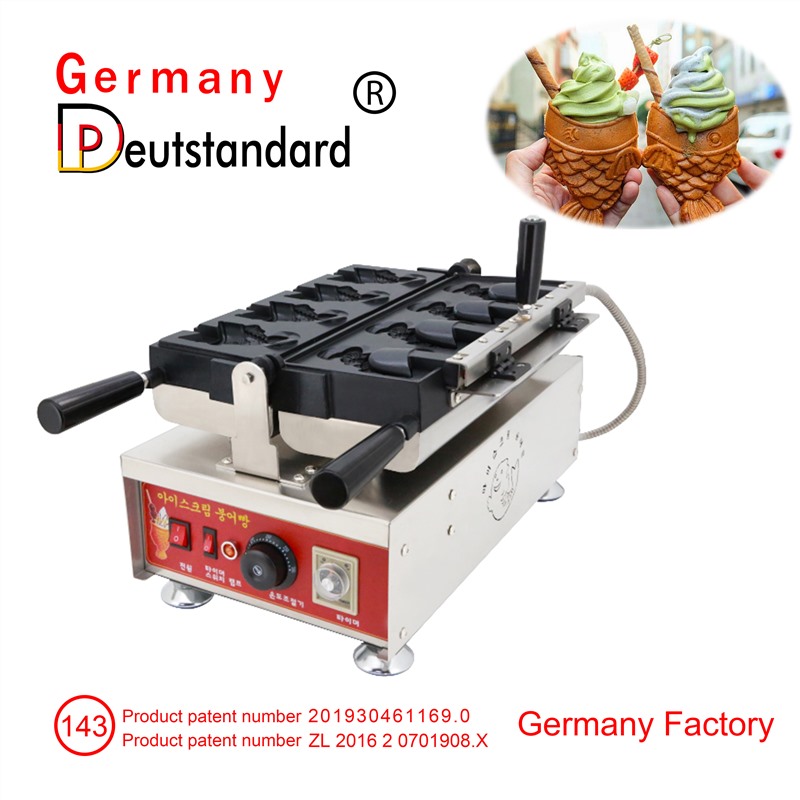 Electric open mouth ice cream taiyaki machine