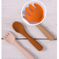 Ustensiles de fourche à cuillère en silicone bébé personnalisé 2pcs 2pcs en silicone