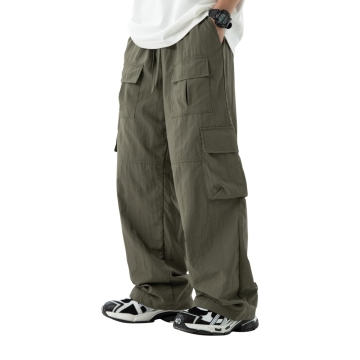 Customized Men's Loose Nylon Cargo Pants