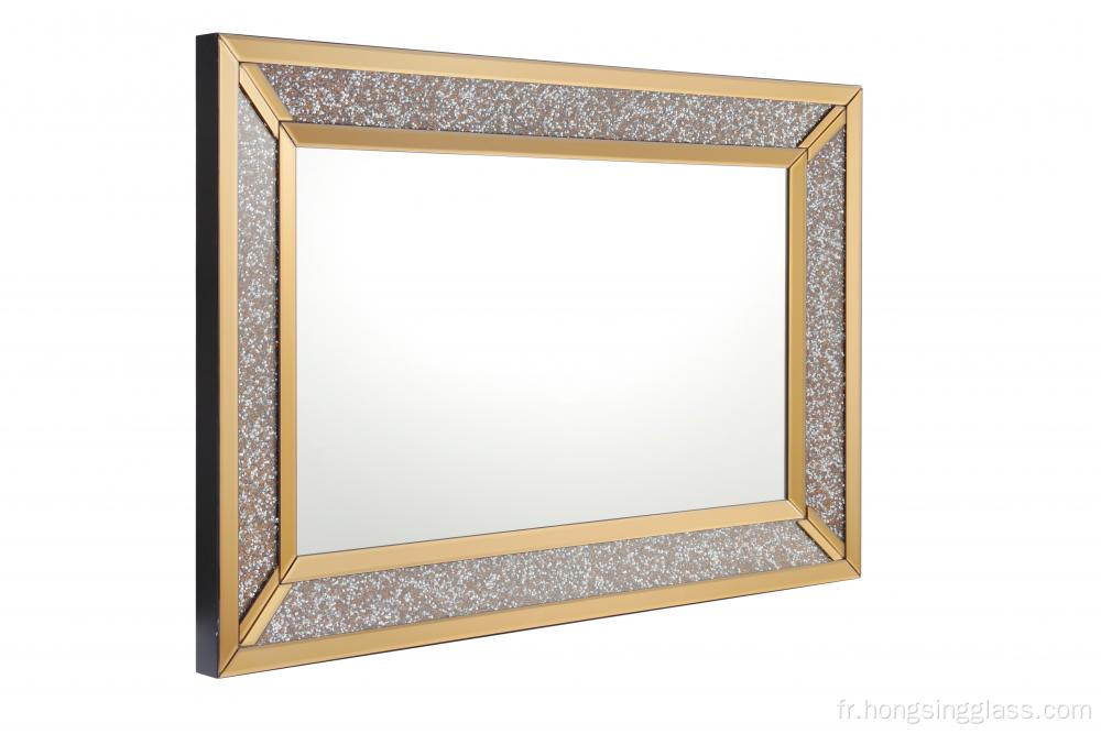 Miroir de suspension de diamant en cristal rectangulaire miroir MDF