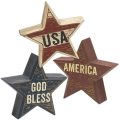 Wooden Distressed Patriotic Star Sitter Blocks