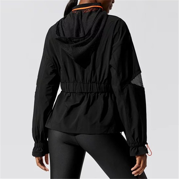 New fashion long Hoodie style demin jacket with zipper and hats wholesale fall long sleeve outwear jacket womens