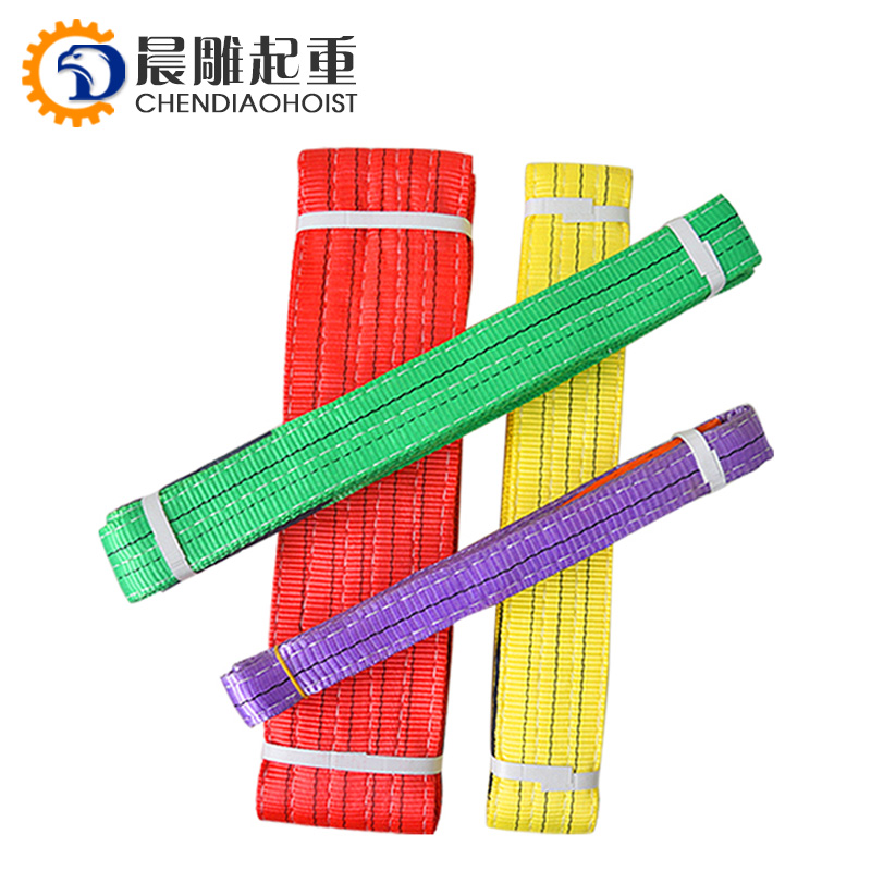 1T  5T 12T 20T Color Code Polyester Duplex Lifting Webbing Belt Webbing Sling