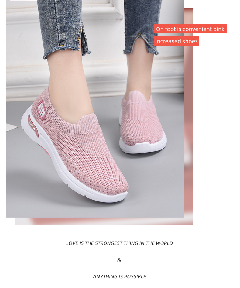 36-41 female Lightweight knitting Casual Walking Shoes Breathable Athletic Fitness Jogging Tennis Racquet Sport Running Sneakers