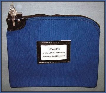 Durable Middle 7 Pin Locking Bank Bag With Name Card Pocket , Locking Money Bags