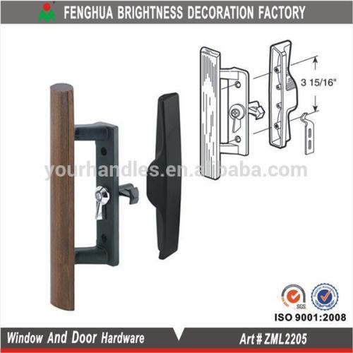 Patio door handle with lock,wooden sliding door handle(ZML2205)