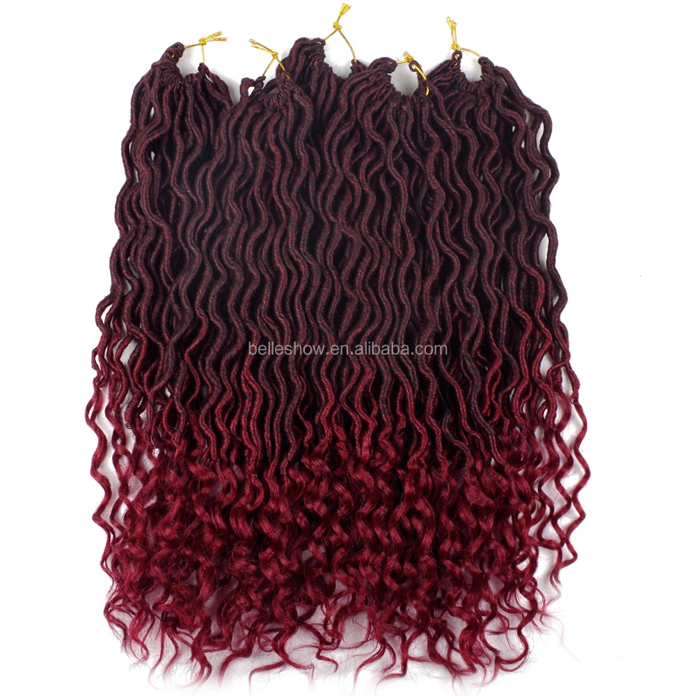 Hot sell faux locs crochet synthetic braiding hair deep curly faux locs