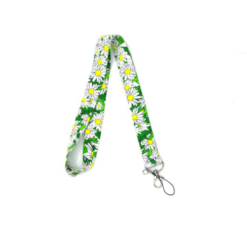 Daisy Flower Sunflowers Neck Strap keychain Lanyard For Keys ID Badge Holder Necklace Webbing Ribbon Keycord Hang Rope Lanyards