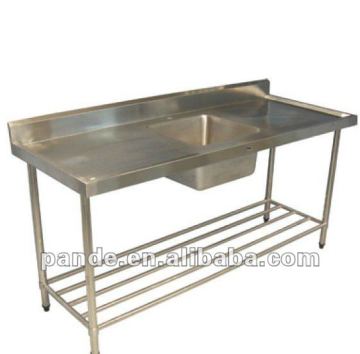 Stainless steel sink bench, kitchen bench,sink bench with undershelf