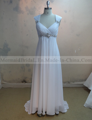 a-Line Chiffon Beaded Wedding Dress