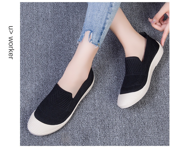 36-40 yards Wholesale slip-on casual Shoes Flying woven breathable cloth shoes mesh light soft sneakers Walking shoes for women