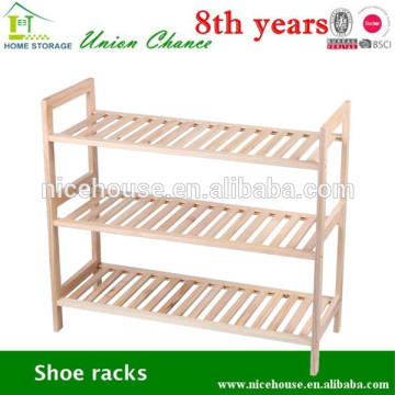 New Zealand Pine 3 layers Folding shoe rack wooden shoe rack designs Stackable shoe Rack Portable shoe rack