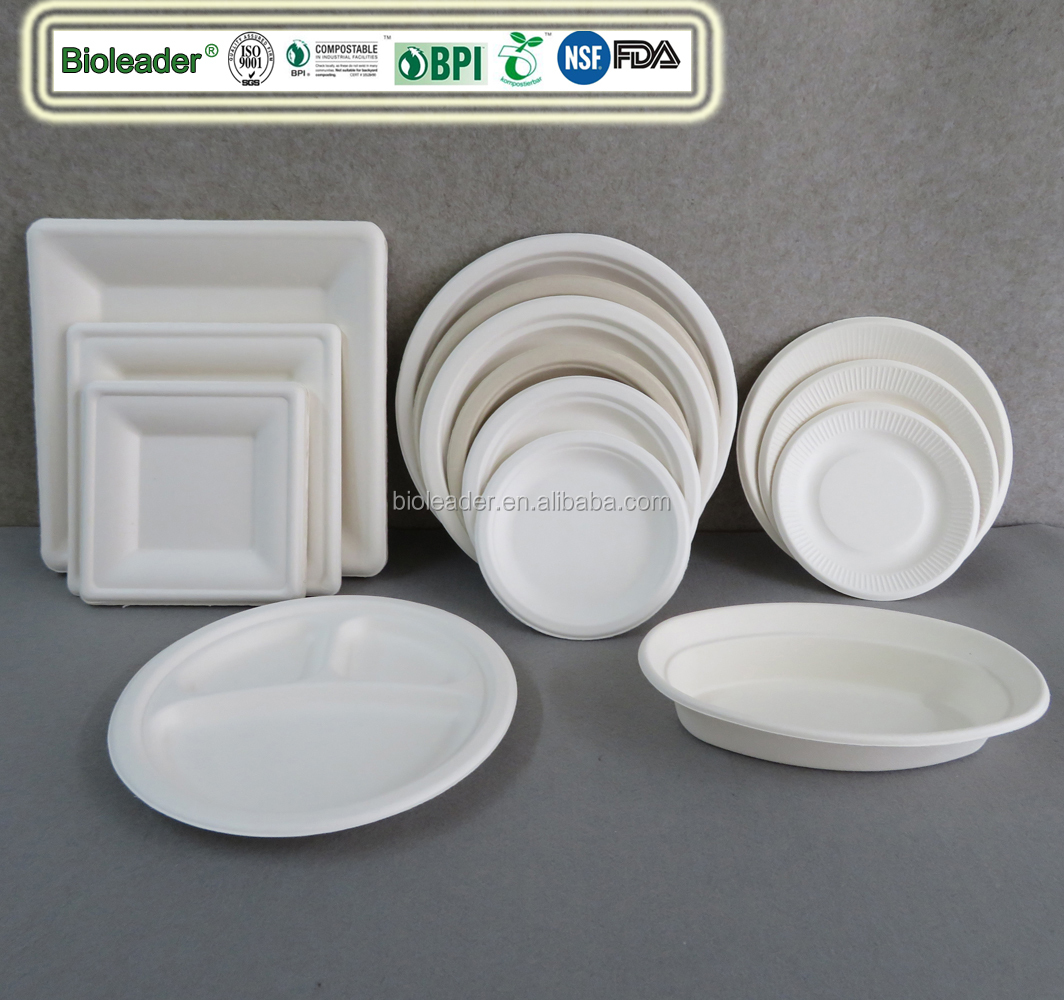 Ripple Edge Bagasse Pulp fiber Plate For Dinnerware Kitchen Home,Party Cake Dessert Plate