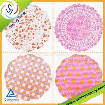 Various design colored doilies