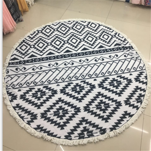 100% Organic Cotton Round Beach Towel Cotton