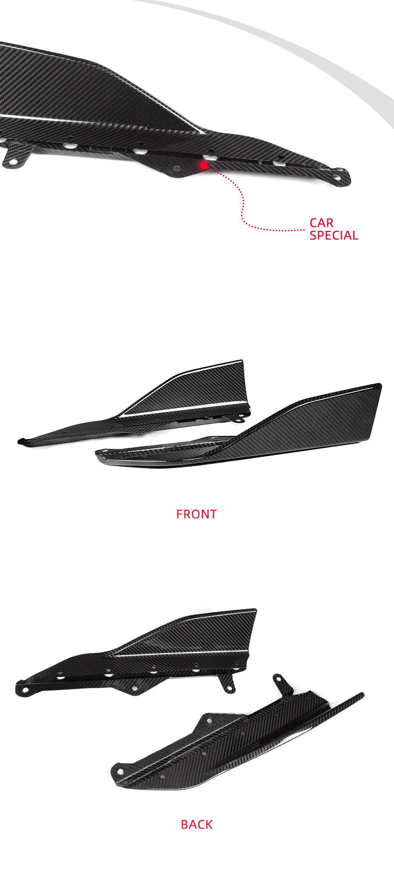 22+ G42 MP Style Dry Carbon Side Skirts