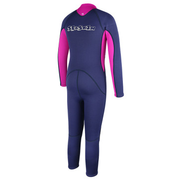 Seaskin 3mm Gadis Warna-warni Wetsuits Zip Depan