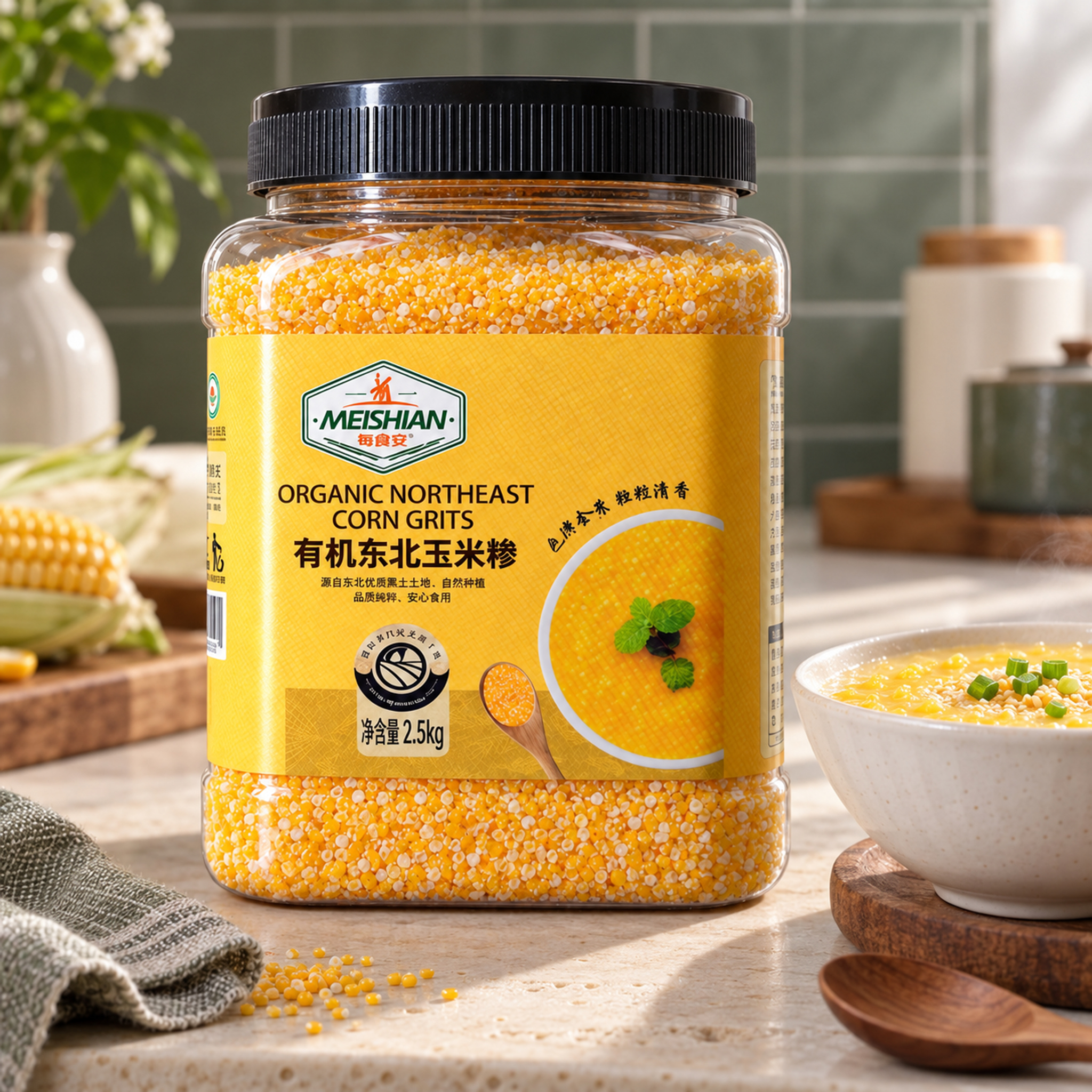 Organic northeast corn grits 2.5kg4