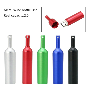 Metal Wine Bottle USB Flash Drive