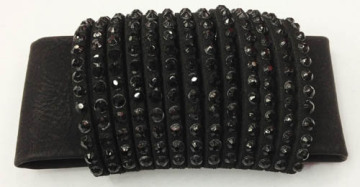 Charming Shoe Ornaments, Nice Vintage Black Hot fix Rhinestone Shoe Flower