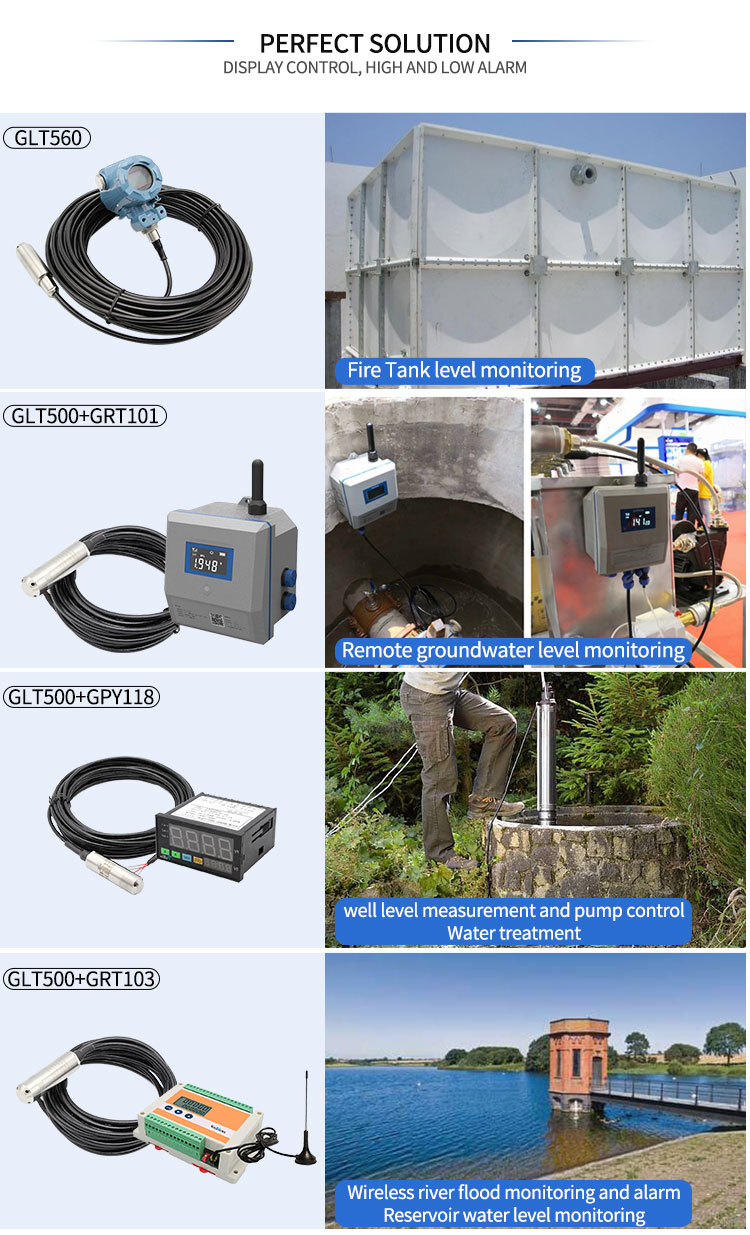 GAMICOS Sommergibile 4-20mA RS485 sensore di livello borewell per serbatoio dell'acqua