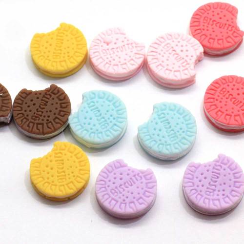 Miniatuur Cookies Flat Terug Hars Cabochon Plaksteen Biscuit Simulatie Voedsel DIY Scrapbooking Telefoon Case Decoratie Craft