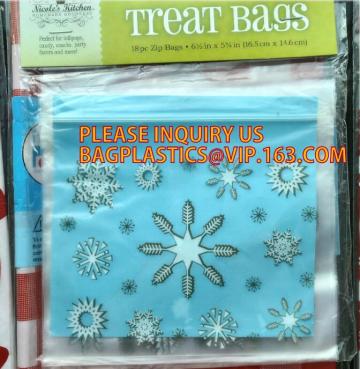 treat bags, treat zip lock bags, zip lock candy bags, zip candy bags, holiday packaging, holiday zipper bags, holiday gifts pack