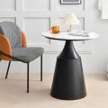 Hotel Black Metal Modern Marble Top Nordic Style Lobby Furniture Round Side Table Oval Coffee Table Set