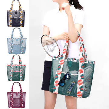 wholesale polyester mesh bag beach / mesh tote bag