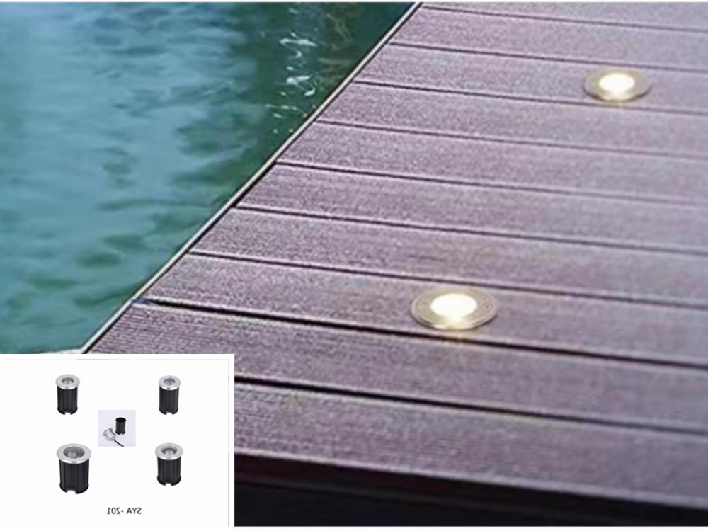 Outdoor LED underwater lights for square fountains