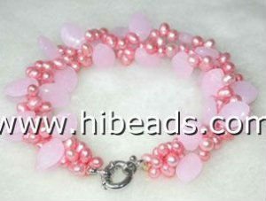 pink cultured freshwater pearls jewelry FPB0016