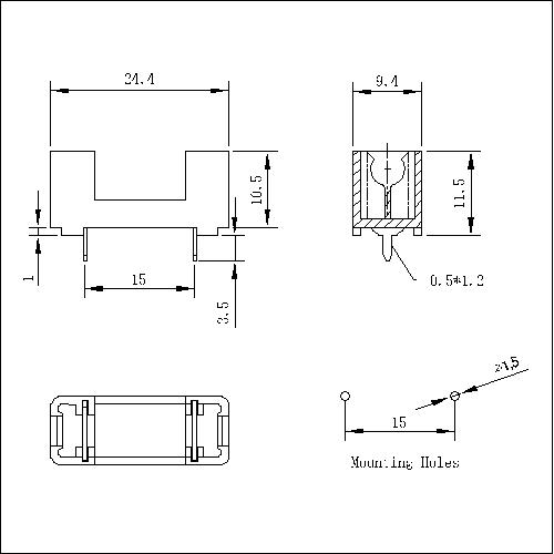 Держатель предохранителя FT-A-L-SN-B-520 для 520 мм FT-A-L-SN-B-520 Fuse Holder For 520MM